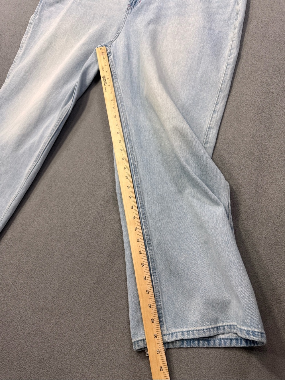 Hollister Low Rise Baggy Light Blue Wash Wide Leg Denim Jeans, Plus Size 20 - Picture 14 of 16